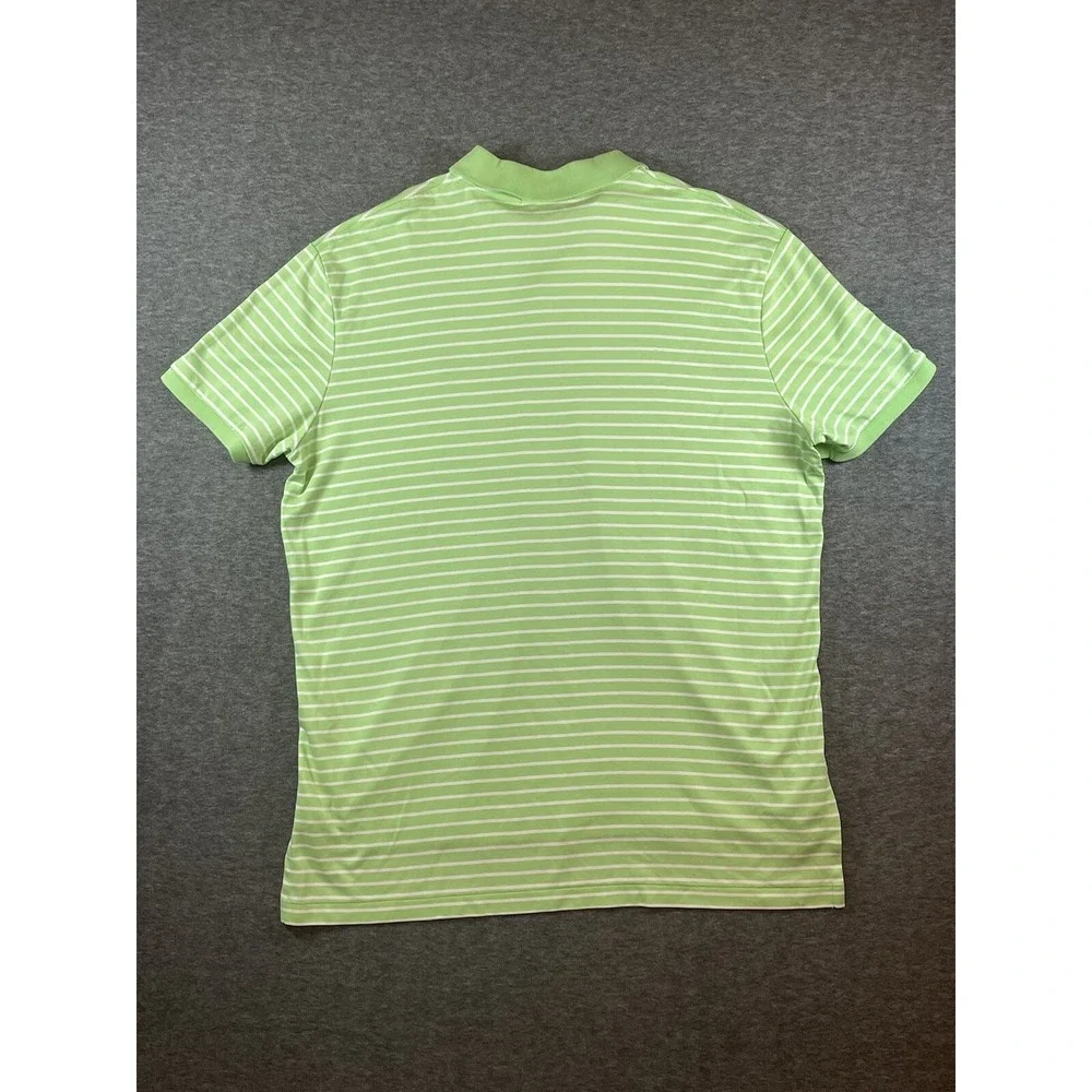 Vintage Polo By Ralph Lauren Pima Interlock Polo Shirt Mens XL Lime Green Stripe